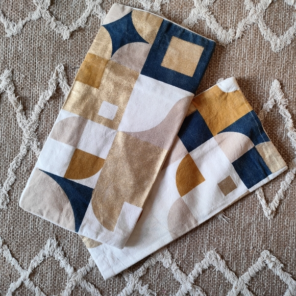 Set of 2 Gold and Navy Cushion Covers - Picture 5 of 14